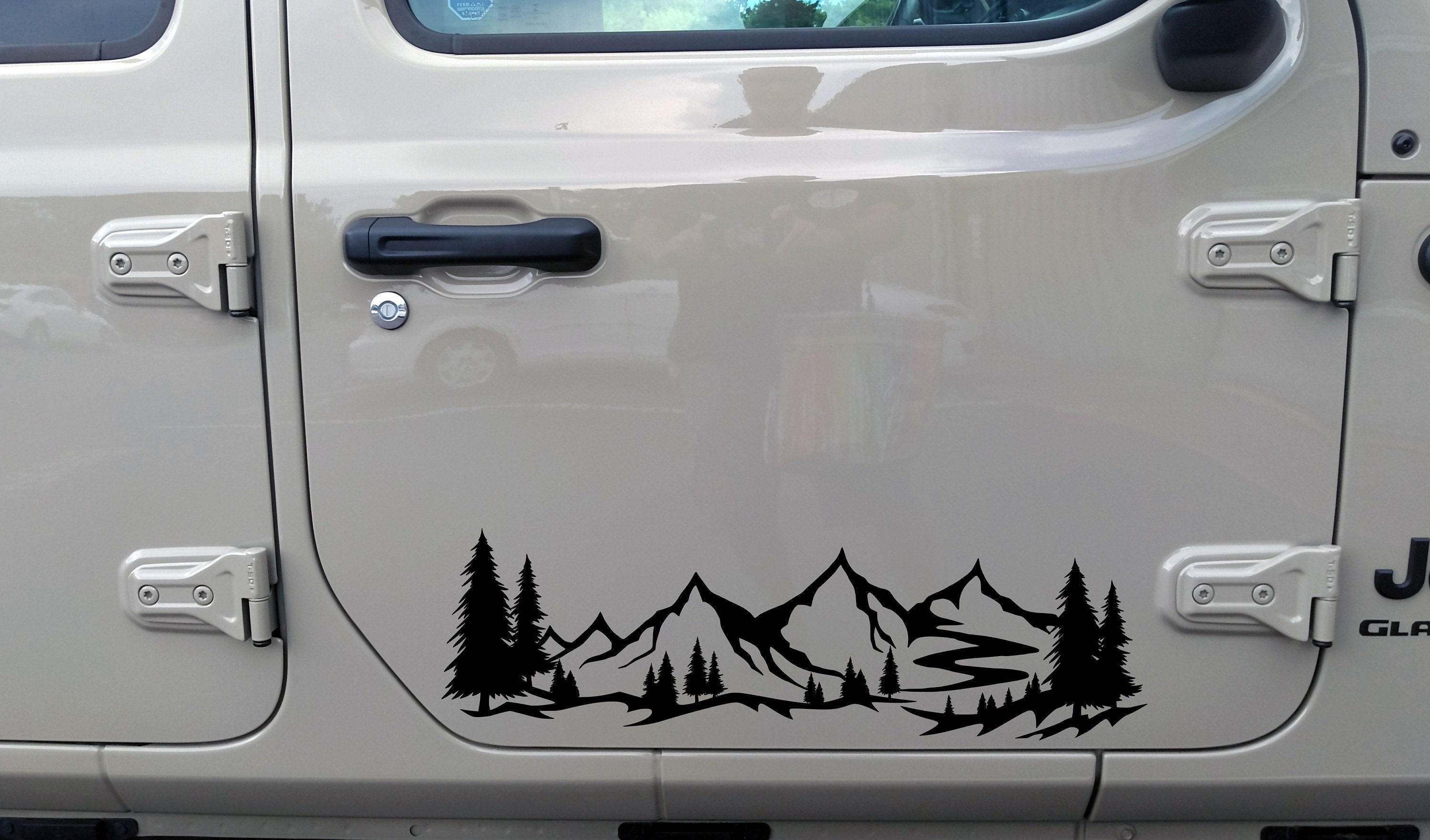 Mountain Forest Scene Vinyl Decal V15 - RV Graphics Camper - Die Cut ...