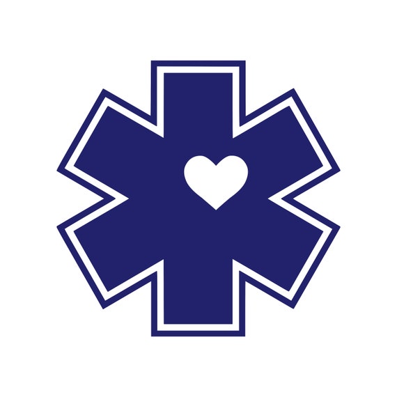 FIREFIGHTER EMT STATIC WINDOW DECAL Maltese Cross and Star of Life 18/" long