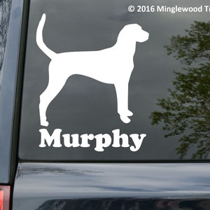 Foxhound with Personalized Name Vinyl Decal Sticker - Dog
