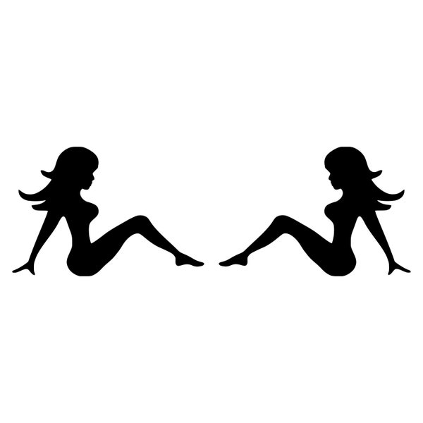 Mudflap Girl Trucker Patch - Left-Facing American Flag Embroidered Iron-On Patch (Cypress Collectibles)