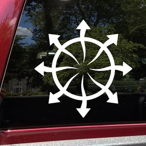 Chaos Star Symbol Vinyl Decal V2 - Arrows Arms Crowley - Die Cut Sticker