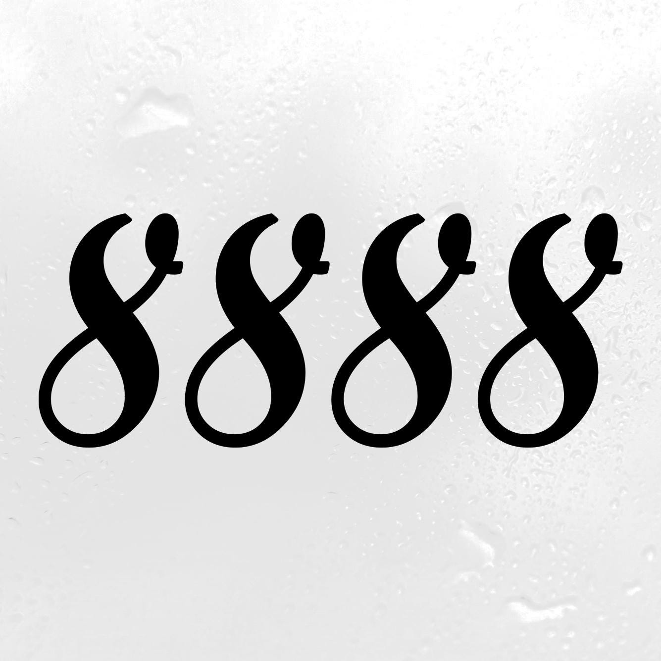 8888 Angel Number Vinyl Decal | Balance Achievement Numerology