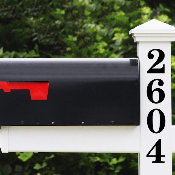 Classic Vertical Mailbox Numbers - 1-10 inches - HOA Custom House Address Vinyl Sticker - Die Cut Decal - CSB