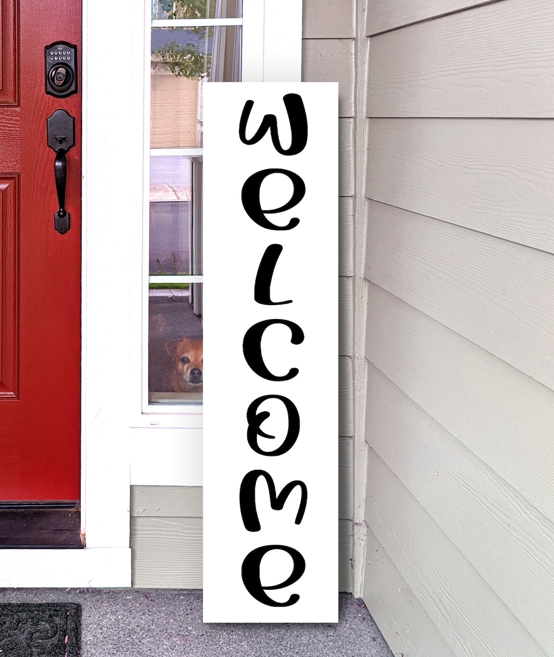 Vertical Welcome Sign V4 | Custom Color Vinyl Decal Sticker | Door ...