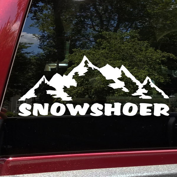 Snowshoer Vinyl Decal - Mountains Trail - Die Cut Sticker