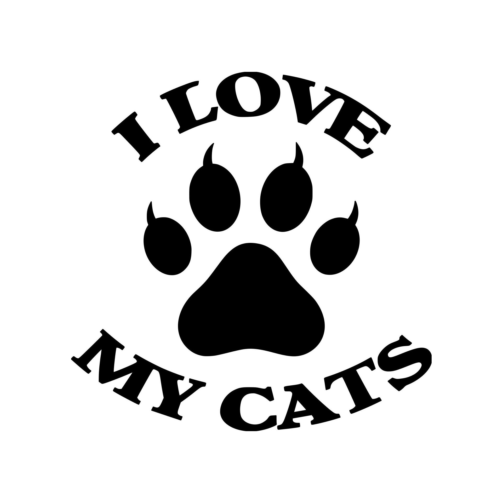 I LOVE MY CATS Vinyl Decal Sticker Kittens Feline Cat Pet Etsy