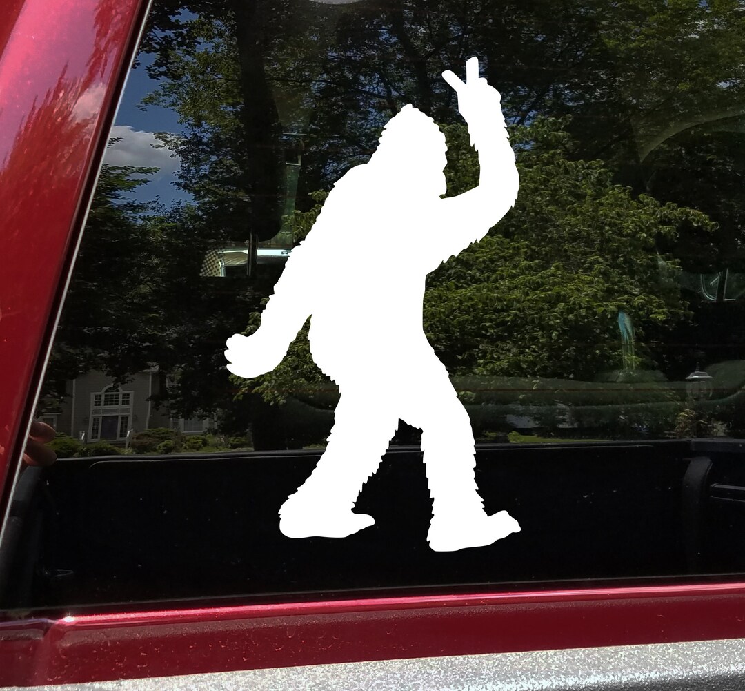 Bigfoot Peace Sign Vinyl Decal V2 Sasquatch PNW Believe Die Cut Sticker