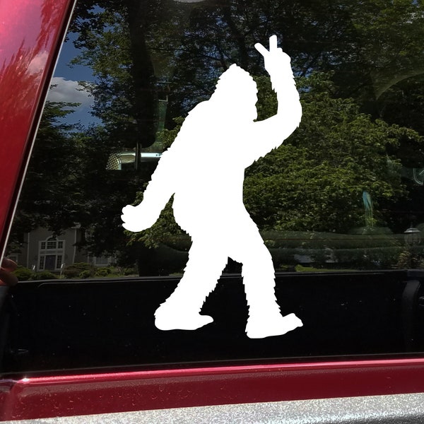 Bigfoot Peace Sign Vinyl Decal V2 - Sasquatch PNW Believe - Die Cut Sticker