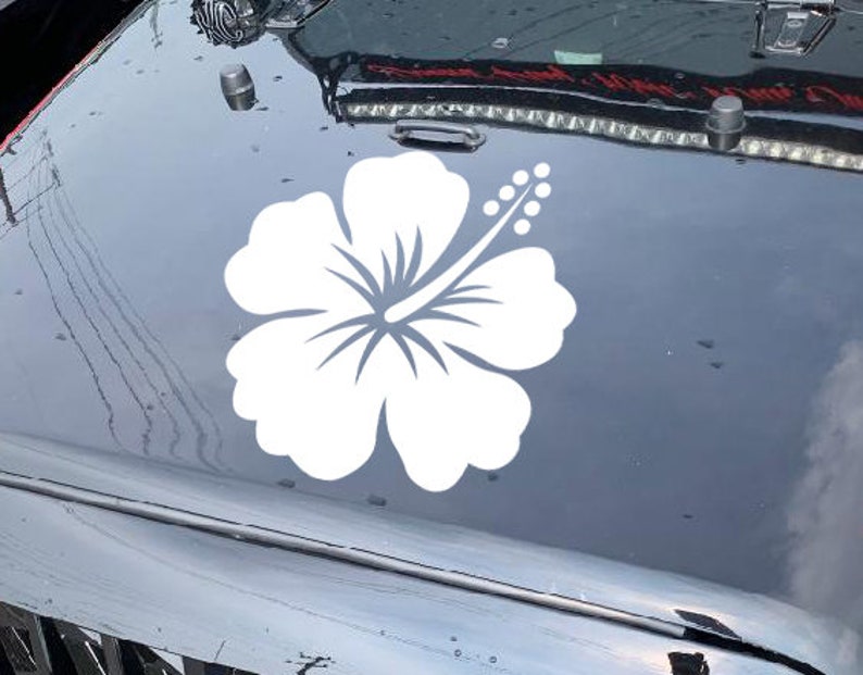 Hibiscus Flower Vinyl Hood Decal V3 Hawaiian Truck 4x4 Etsy