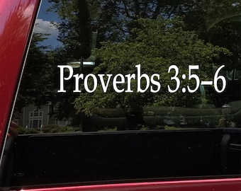 Proverbs 3:5-6 Vinyl Decal – Bible Verse Reference – Christian Faith Scripture Art Sticker