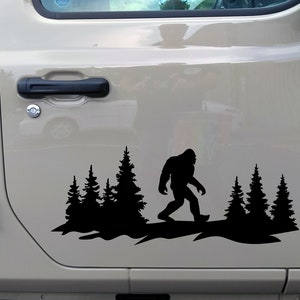 Bigfoot Forest Scene V2 - Sasquatch PNW RV Camper Graphics - Die Cut Sticker