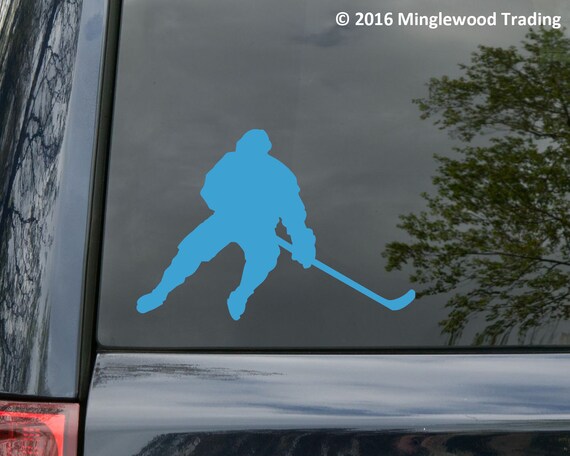 HOCKEY Stick /& Puck x2 Personalized with your Number Vinyl decal Car Window