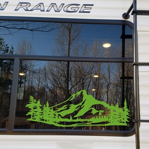Mountains Forest Scene Vinyl Decal V3 - Camper RV Travel Trailer ...