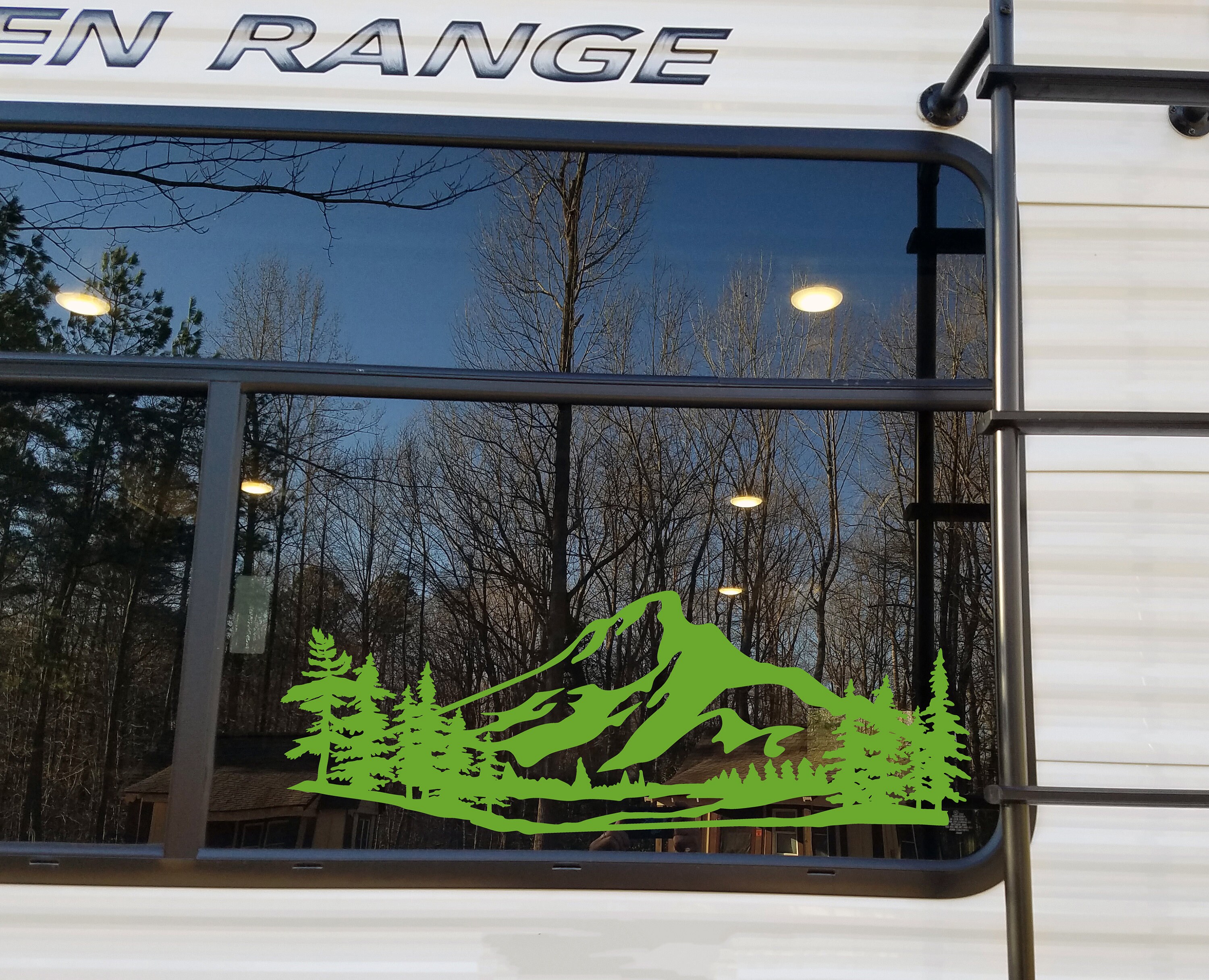 Mountains Forest Scene Vinyl Decal V3 - Camper RV Travel Trailer ...