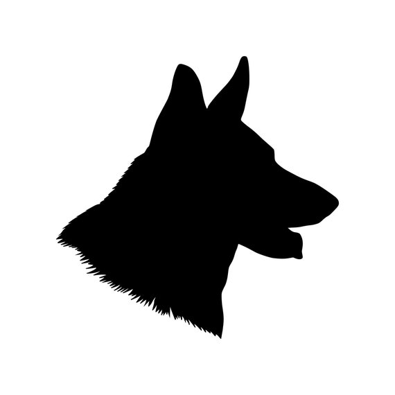Berger Allemand Tête Vinyl Sticker Decal Gsd Chien Profil Silhouette Gratuit Livraison