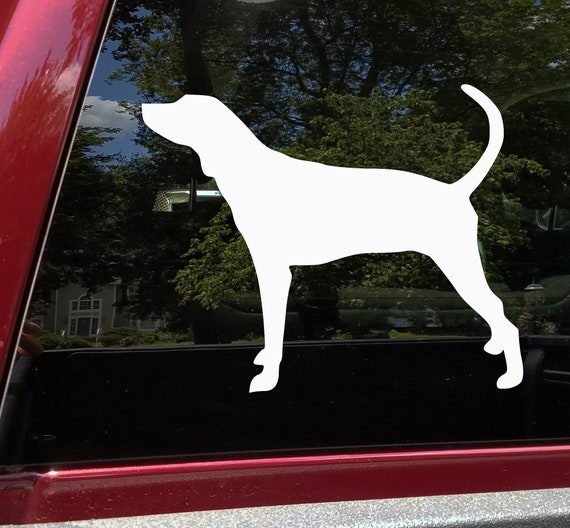 2 protected by Plott Hound dog car bumper home window vinyl decals stickers