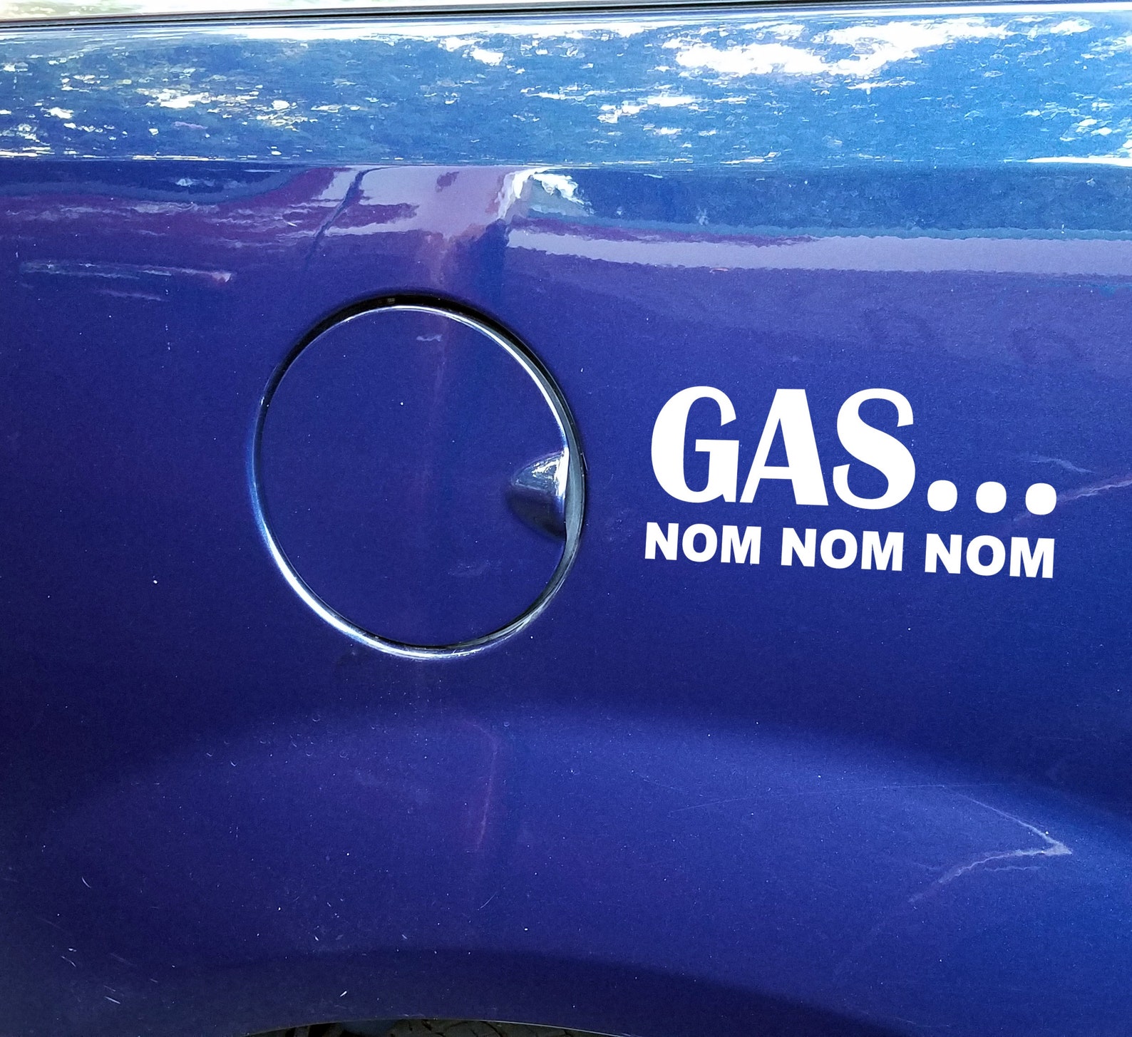 Gas Nom Nom Nom Vinyl Decal Gas Tank Decal Die Cut Sticker Etsy