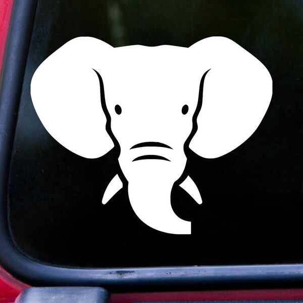 Elephant Head Vinyl Decal Sticker - Trunk Tusks Ears Baby