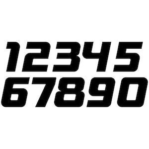 Custom Motocross Racing Numbers V5 Vinyl Decal | MX Dirt Bike Front Plate | Helmet Car Truck Sticker | Up to 3 Digits