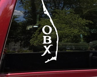 Outer Banks OBX Map Vinyl Decal V2 - Duck Corolla Hatteras NC - Die Cut Sticker