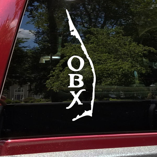 Outer Banks OBX Map Vinyl Decal V2 - Duck Corolla Hatteras NC - Die Cut Sticker