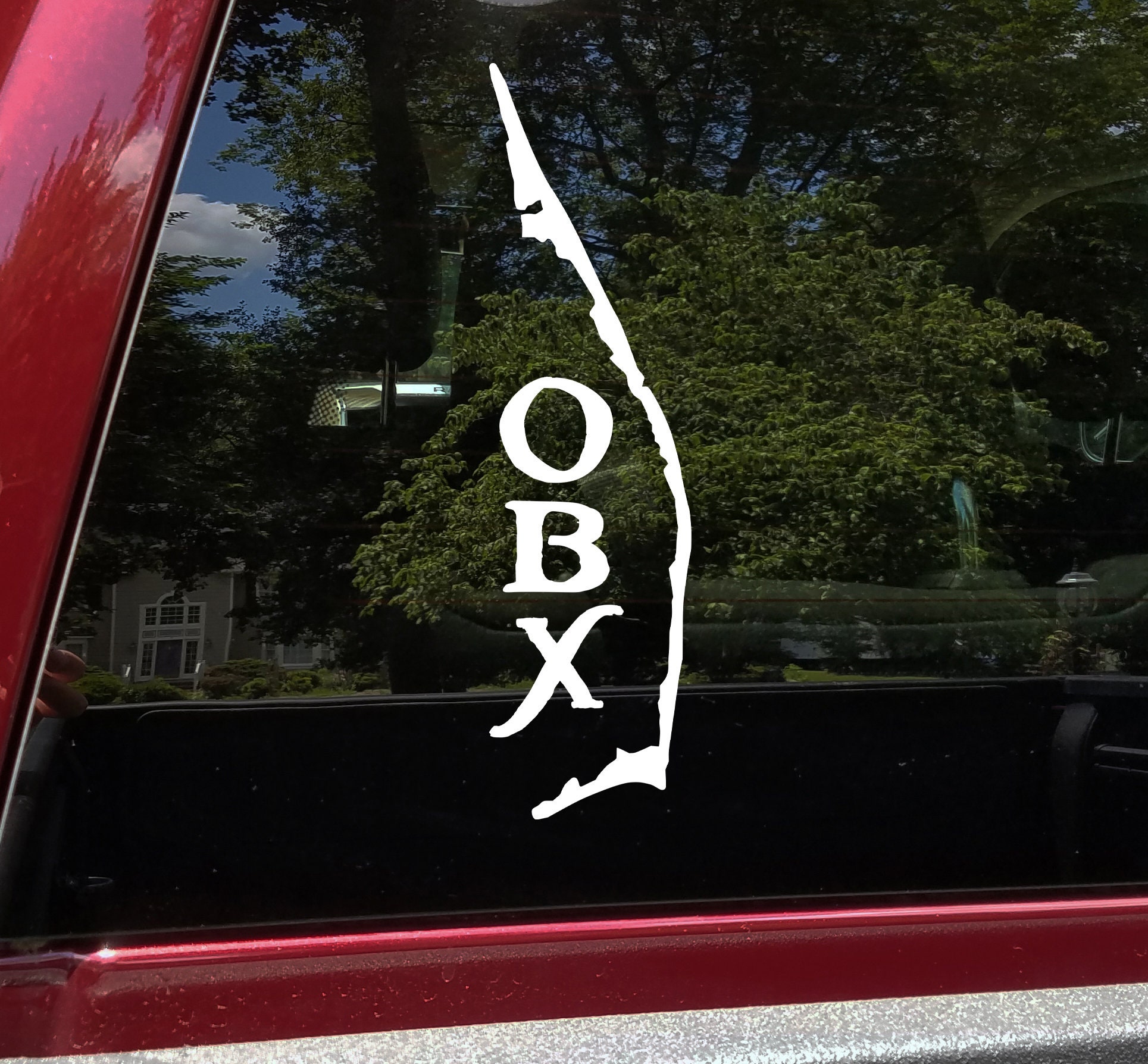 Outer Banks OBX Map Vinyl Decal V2 - Duck Corolla Hatteras NC - Die Cut Sticker