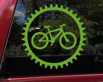 Mountain Bike Chain Ring Sprocket Vinyl Decal V2 - MTB - Die Cut Sticker