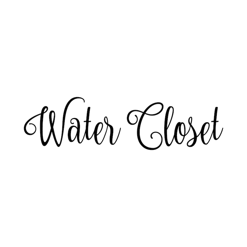 WATER CLOSET Vinyl Sticker Bathroom Restroom Door Label Etsy