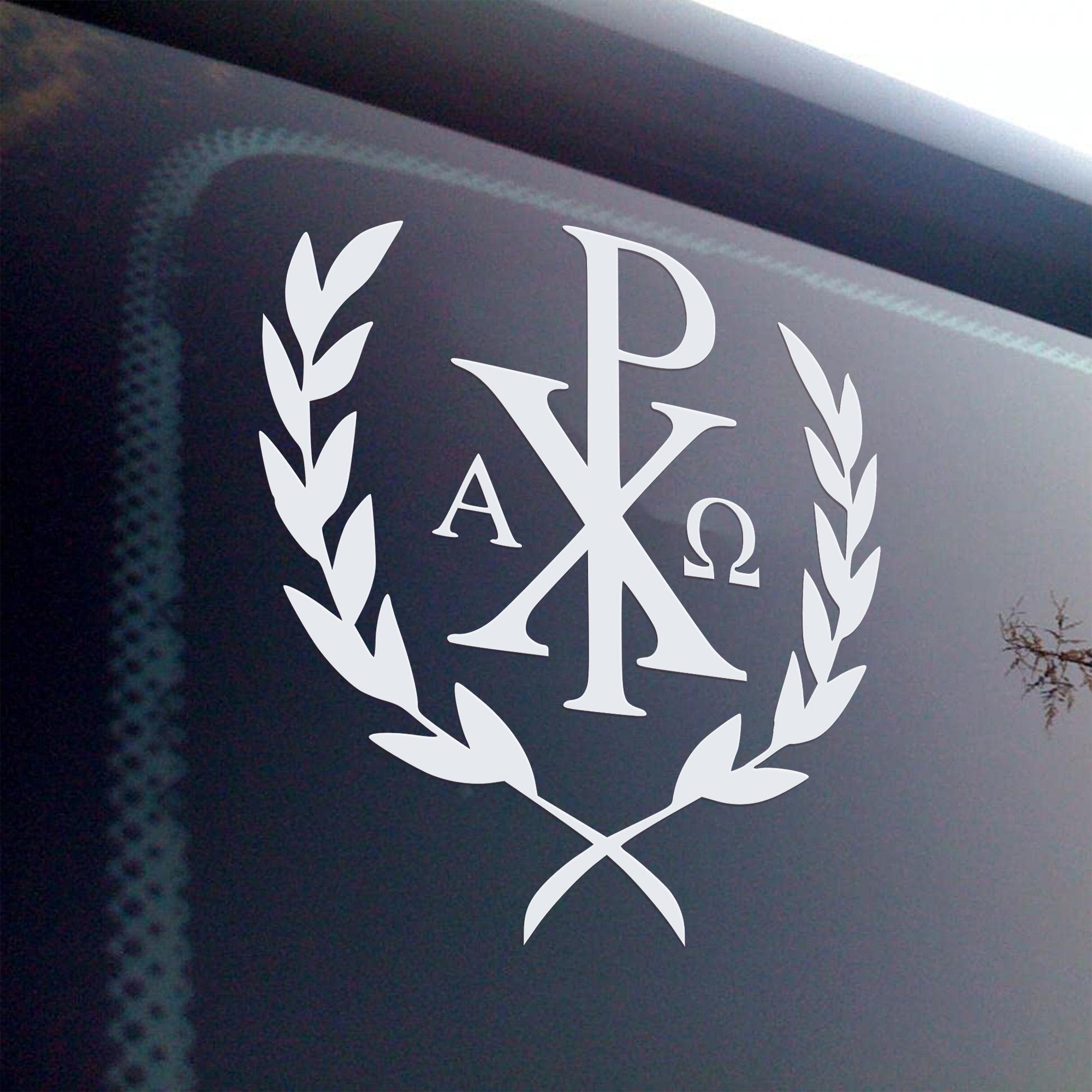 Chi Rho Wreath Vinyl Decal – Christian Symbol, Greek Letters - Etsy