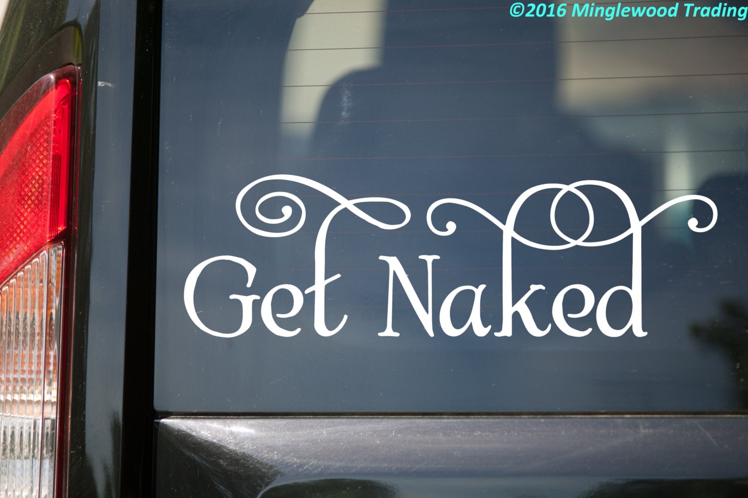 Get Naked Vinyl Decal Sticker - Bathroom Wall Decor Door Sign SWASH
