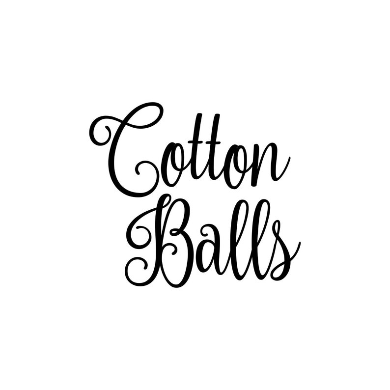 COTTON BALLS Vinyl Sticker Bathroom Home Organization Label Etsy