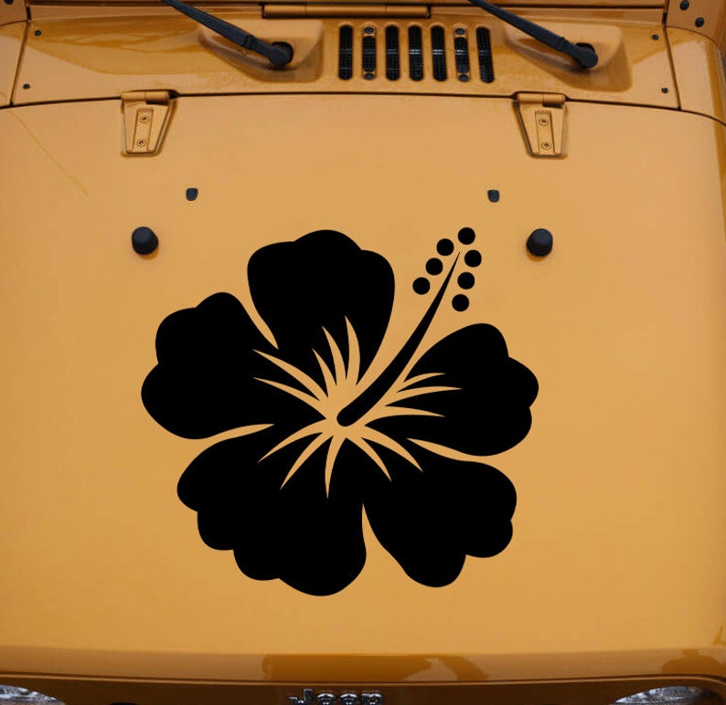 Hibiscus Flower Vinyl Hood Decal V3 Hawaiian Truck 4x4 Etsy