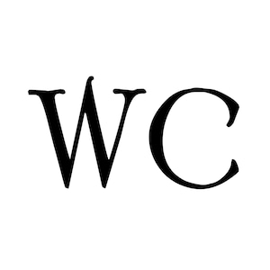 WC - Vinyl Decal Sticker - Water Closet - Bathroom Door Sign  Latrine Toilet Loo  SWASH