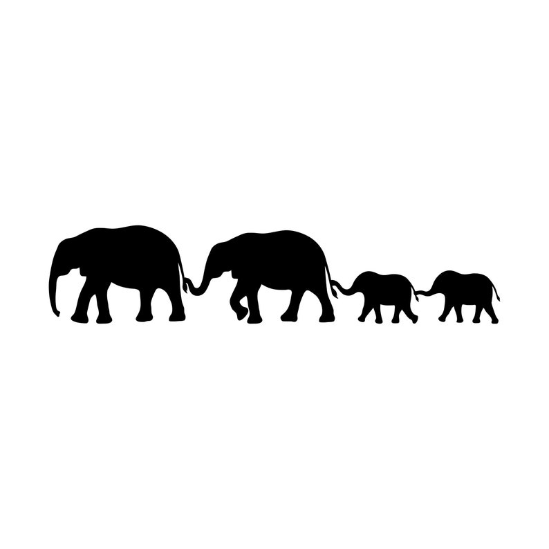 Elephant Family Vinyl Decal Sticker Family of 4 Kids - Etsy