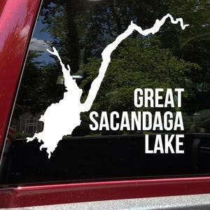 Great Sacandaga Lake V2 Vinyl Decal Adirondack New York Map Shape for Car Window Laptop Boat