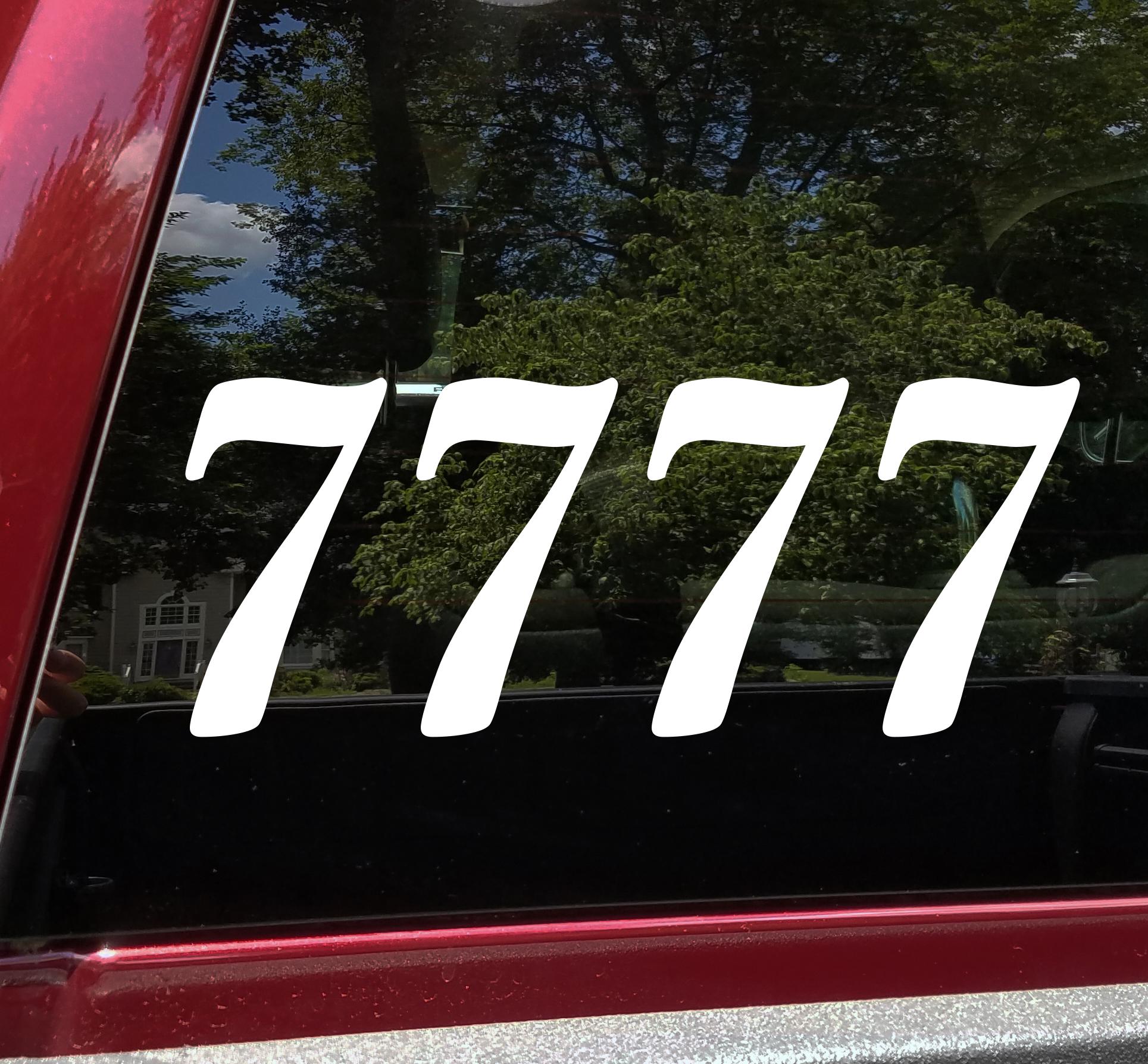 7777 Angel Number Vinyl Decal | Spiritual Alignment Numerology