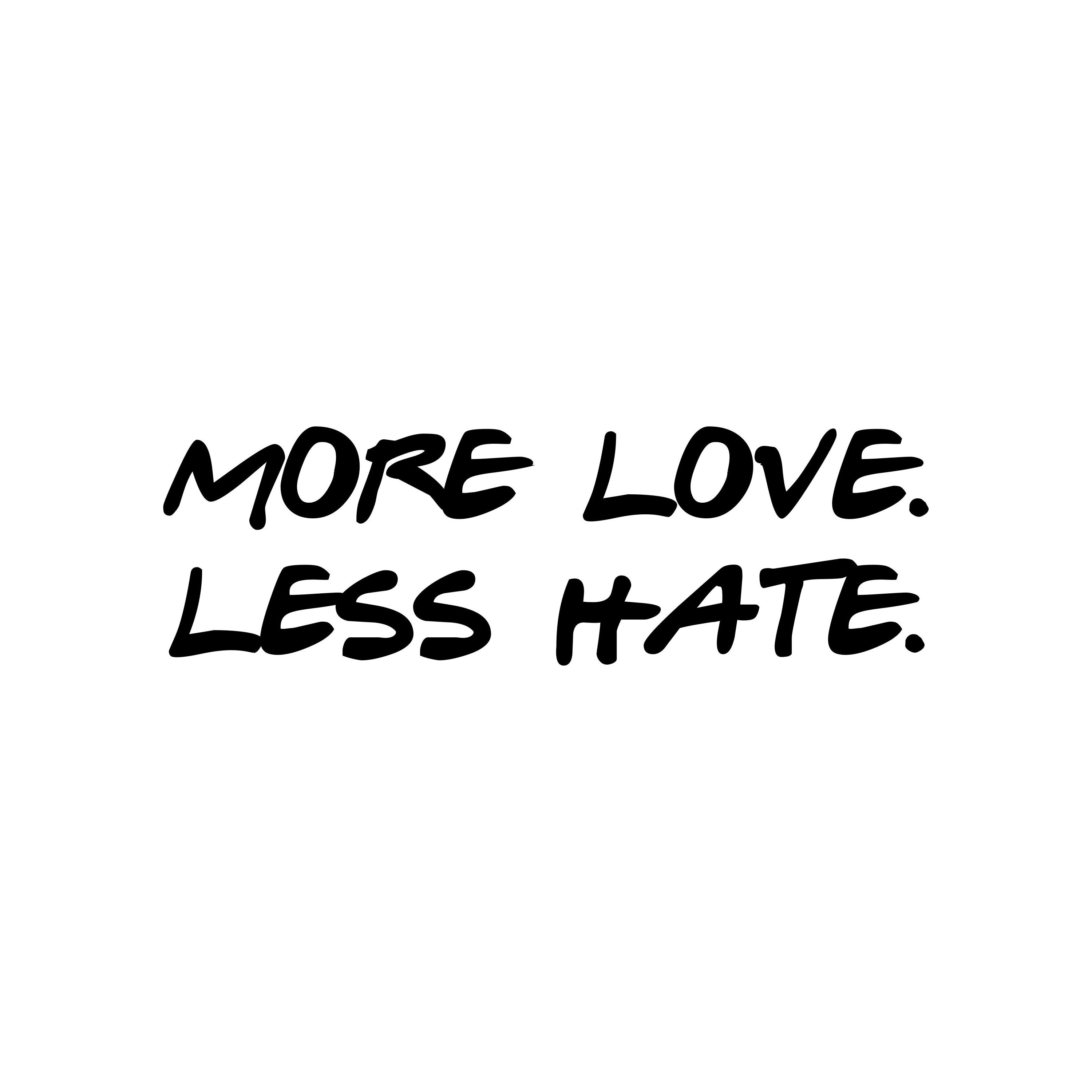 More Love. Less Hate. - Vinyl Decal Sticker - Peace Understanding 