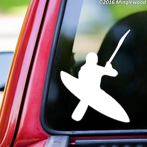 Kayak Vinyl Decal Sticker - Whitewater Rapids River Sea Kayaking