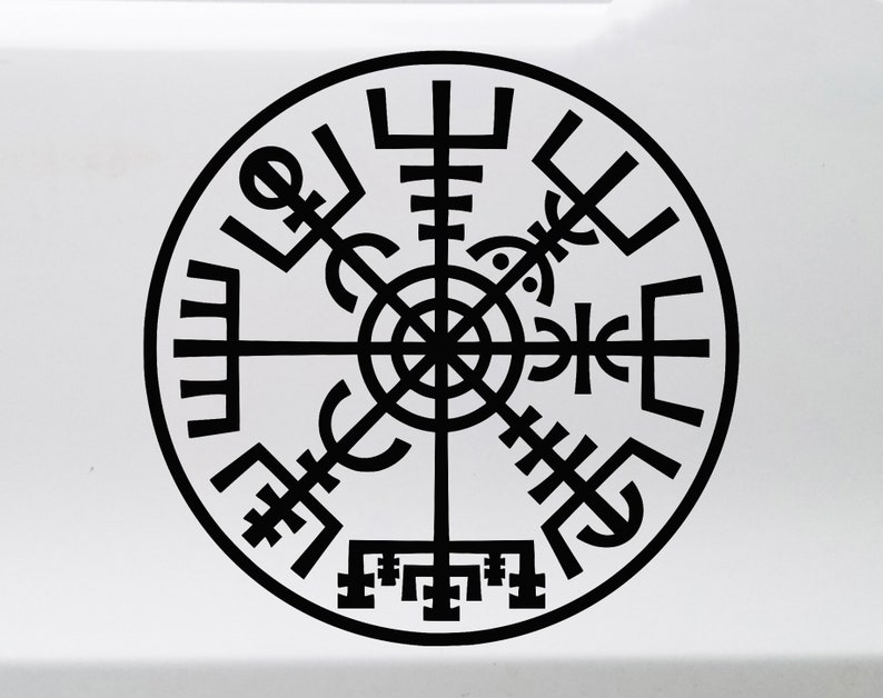 Viking Compass Vinyl Decal V4 Norse Vegvisir Magic Rune Etsy