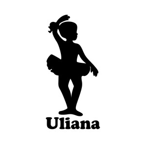 Ballet Girl Ballerina with Personalized Name Vinyl Decal Sticker - V3-