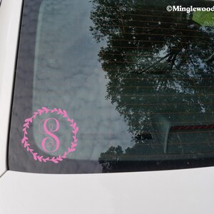 Monogram Wreath Vinyl Decal Sticker Single Initial Letter image 3