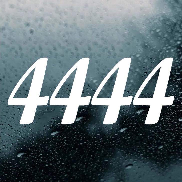 4444 Angel Number Vinyl Decal | Protection Discipline Numerology