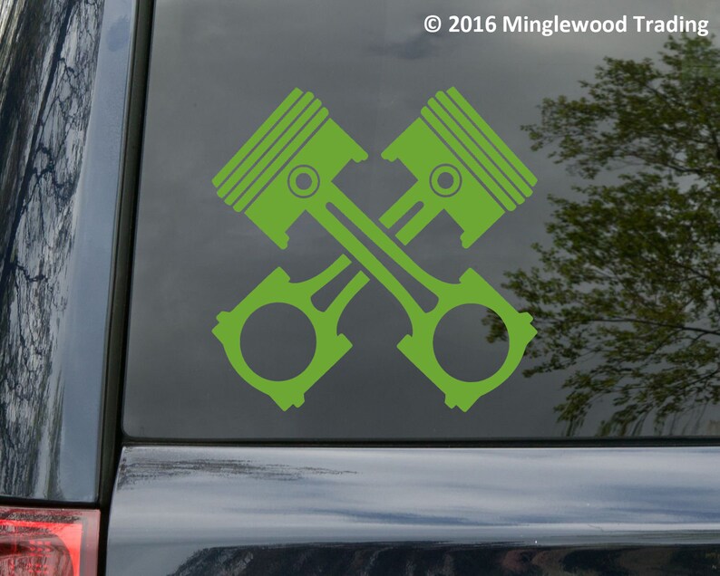 CROSSED PISTONS Vinyl Decal Sticker Motorcycle Car Engine Etsy