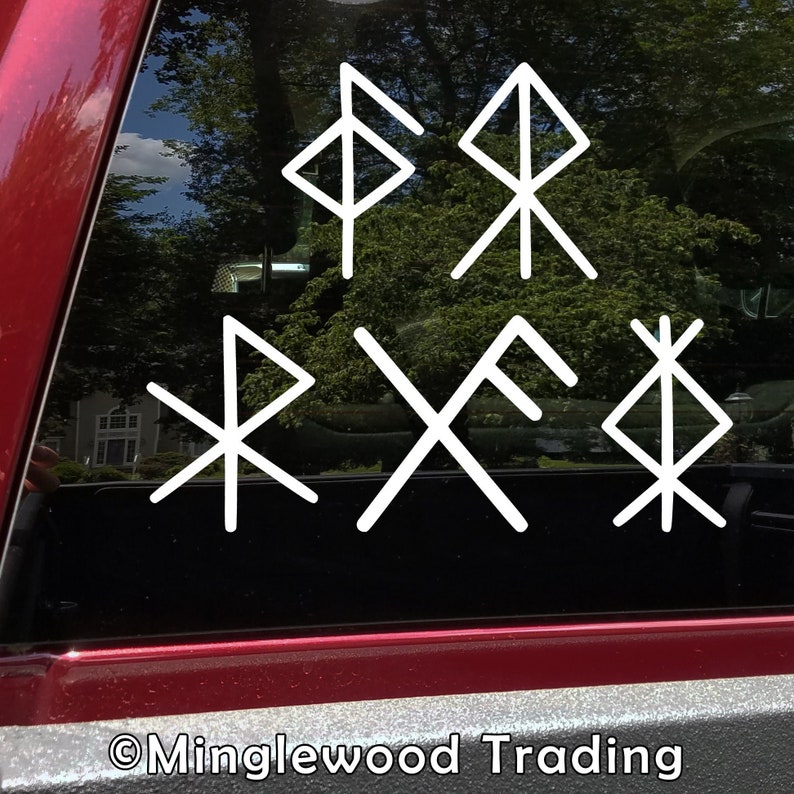 Protective Rune Sticker Set of 5 Bind Rune Vinyl Stickers - Love Courage Protection Good Luck ...