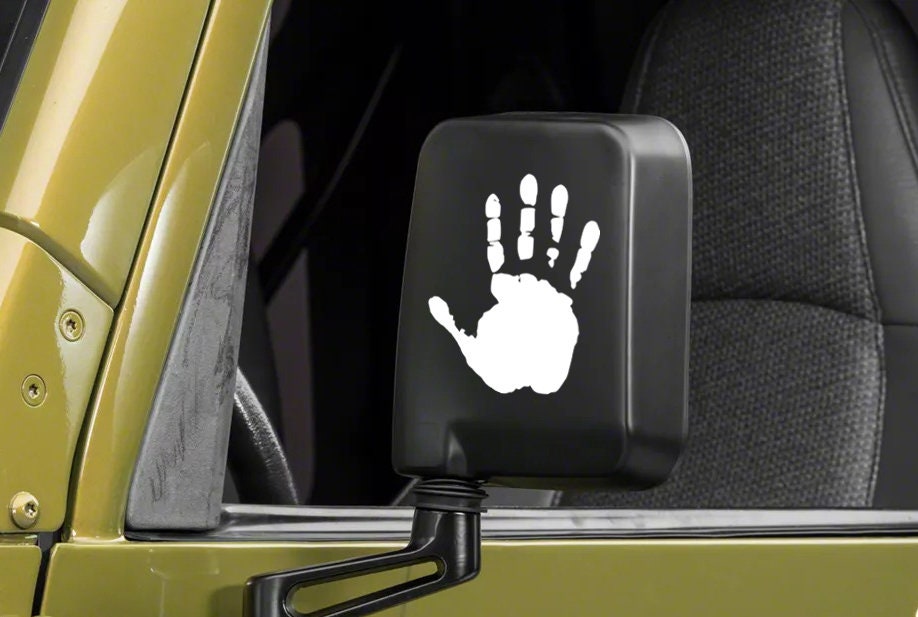 Buy Wave Handprint for Side Mirror Vinyl Decal 4x4 Family Left