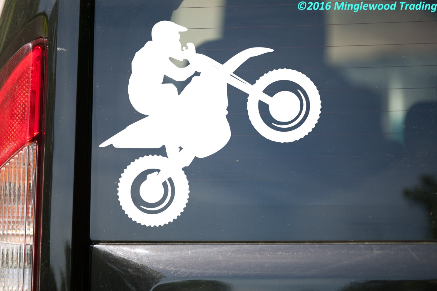 DIRT BIKE w/ Personalized Name 6 x 5 V2 - Vinyl Decal Sticker - Motocross  Motorcycle - Minglewood Trading