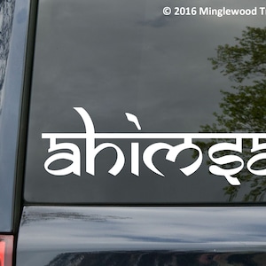 Ahimsa Vinyl Decal Peace Love Compassion Yoga Respect Non-Violence Die Cut Sticker image 1