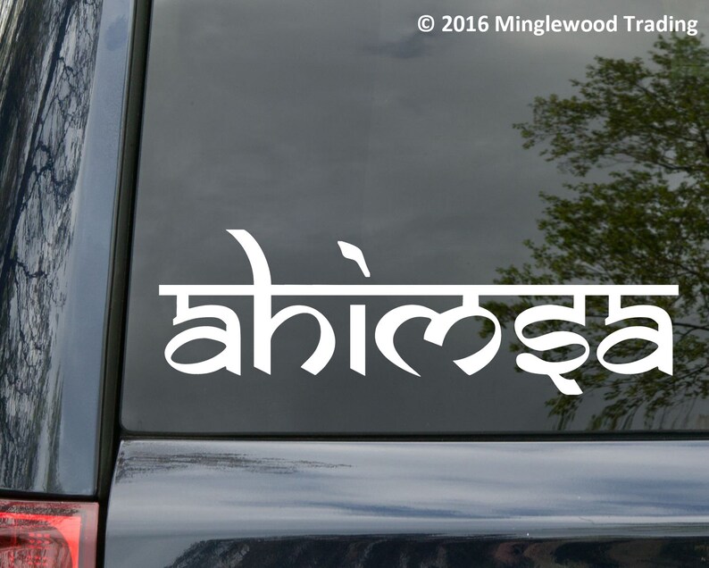 Ahimsa Vinyl Decal Peace Love Compassion Yoga Respect Non-Violence Die Cut Sticker image 1