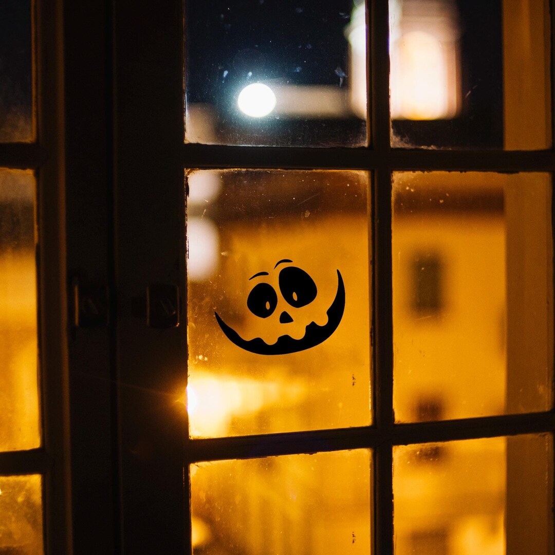 Pumpkin Face Vinyl Decal V8 | Custom Jack O Lantern Halloween ...