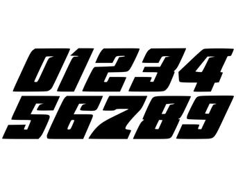 Custom Motocross MX Dirt Bike Racing Numbers V3 Vinyl Decal for Helmet, Front Plate, Car, Truck, Rally | Die Cut Sticker | up to 3 Numbers